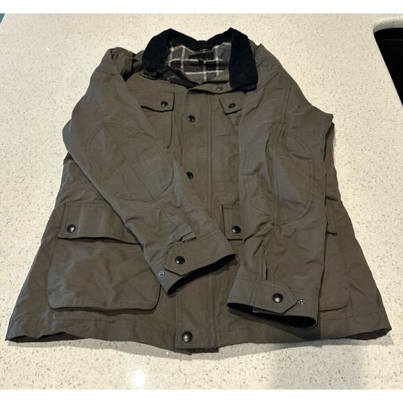 Banana Republic Jacket Mens Medium Full Zip Plaid Lined Elbow Patch - Picture 1 of 4